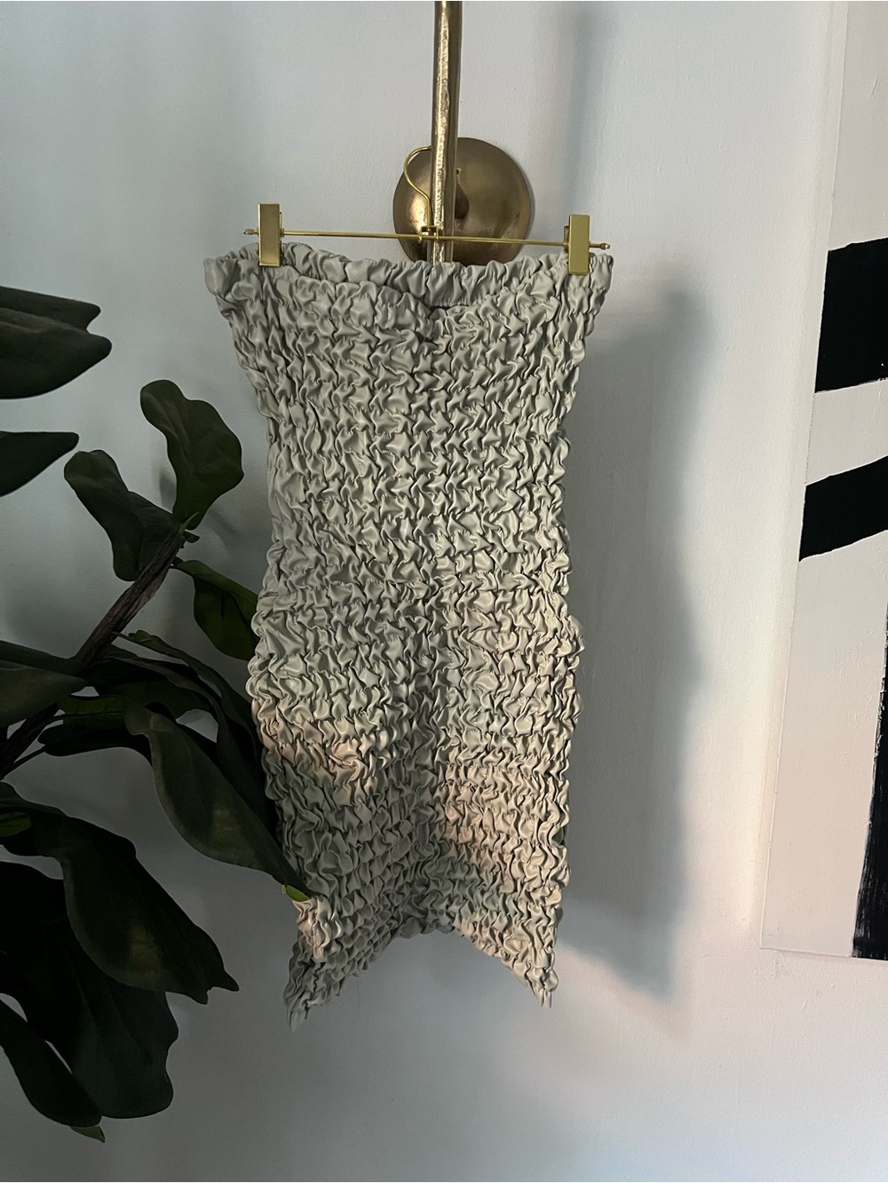 ✨ PrettyLittleThing Sage Green Textured Strapless Mini Dress NWT